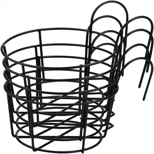 4pcs Stylish Round Metal Hanging Planters - Perfect for Balcony, Garden & Indoor Decor!