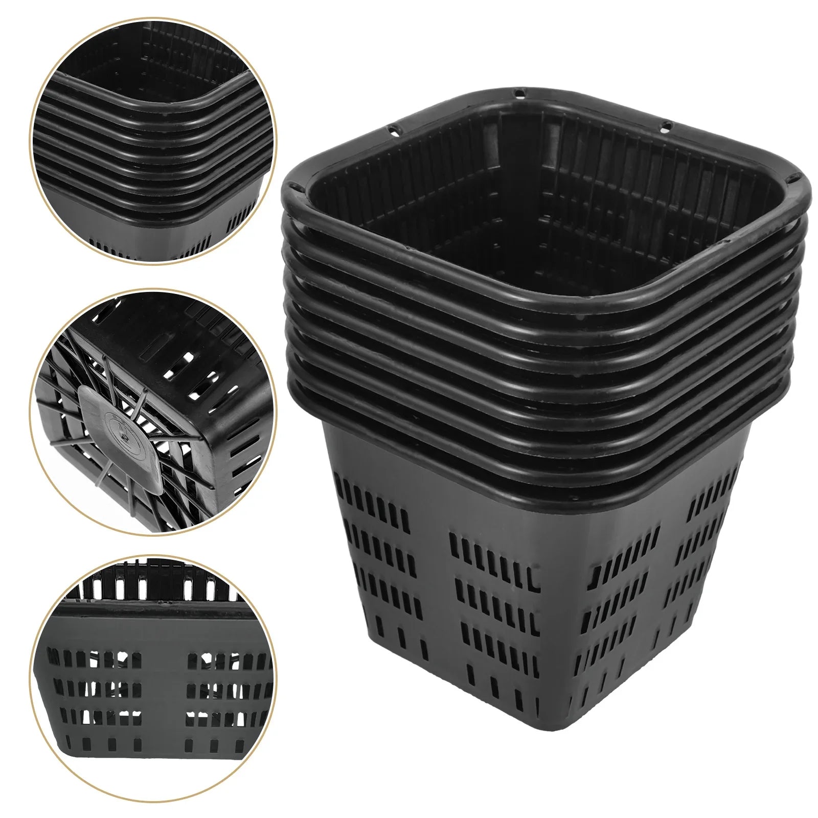 8Pcs Hydroponic Vegetable Basket Net Pots Garden Containers Plastic Net Pot Root Control Device Orchid Aquatic Plant